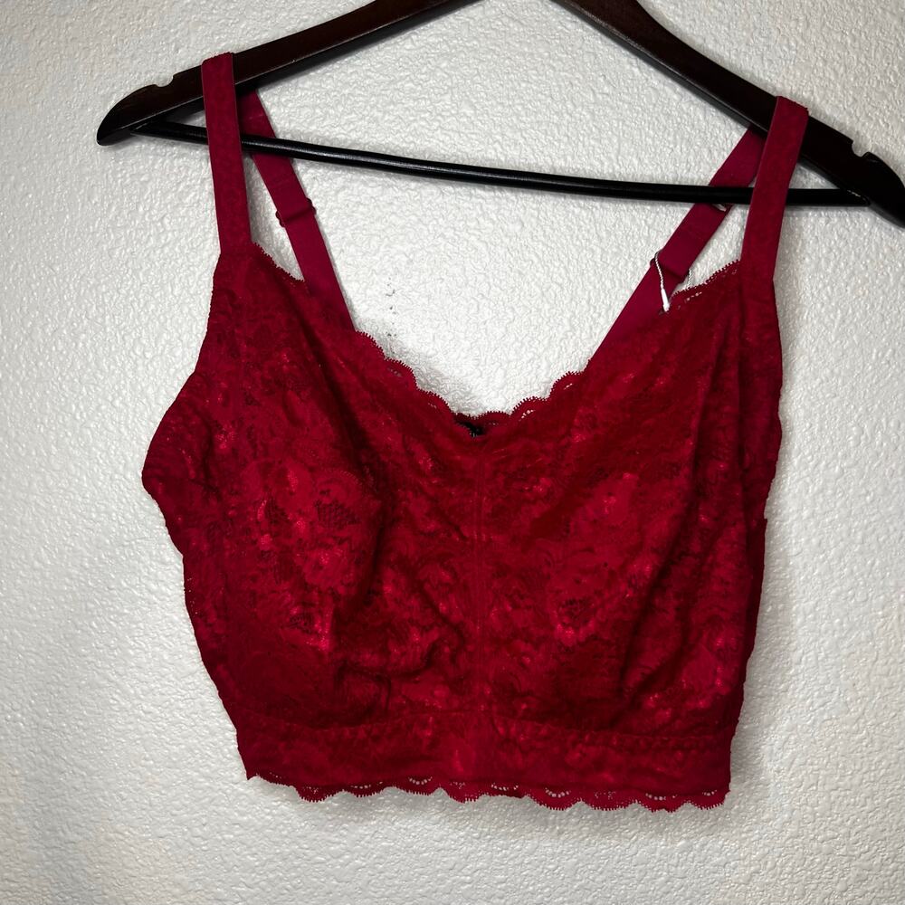 Cosabella NEVER1310 NSN Curvy Sweetie Soft Bra Bralette - mystic red lace NEW XL